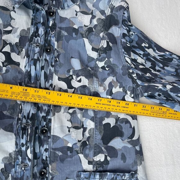 Logo by Lori Goldstein Petite Ink Camo Twill Utility Denim Jacket Pants Set 14P* - Picture 14 of 16